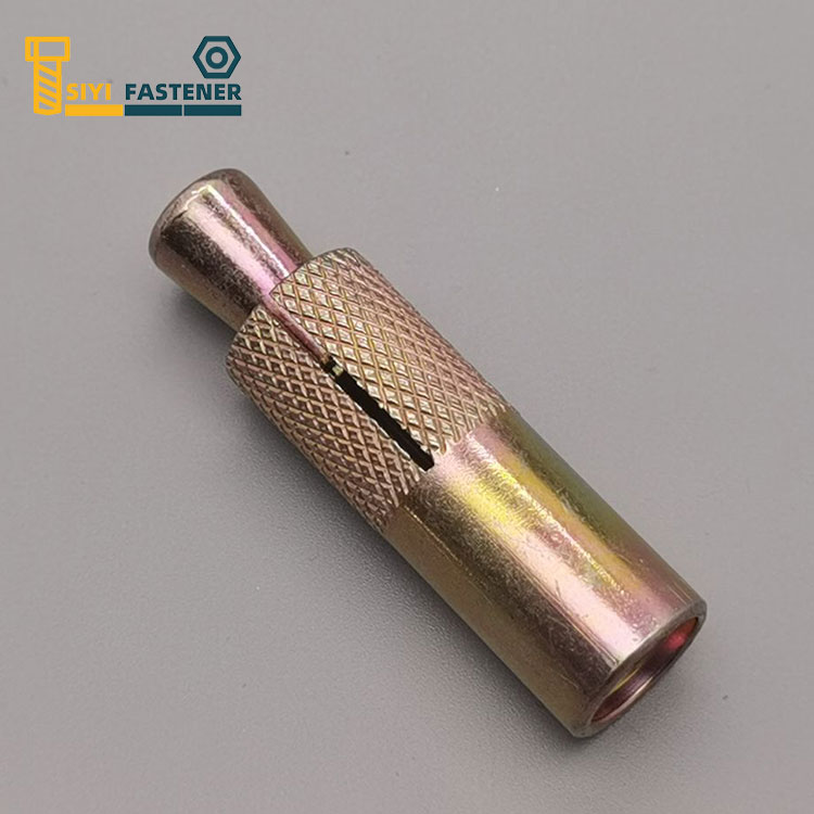 สมอตัดเหล็กชุบสังกะสีสีเหลืองเหล็กกล้าคาร์บอนพร้อม Knurling